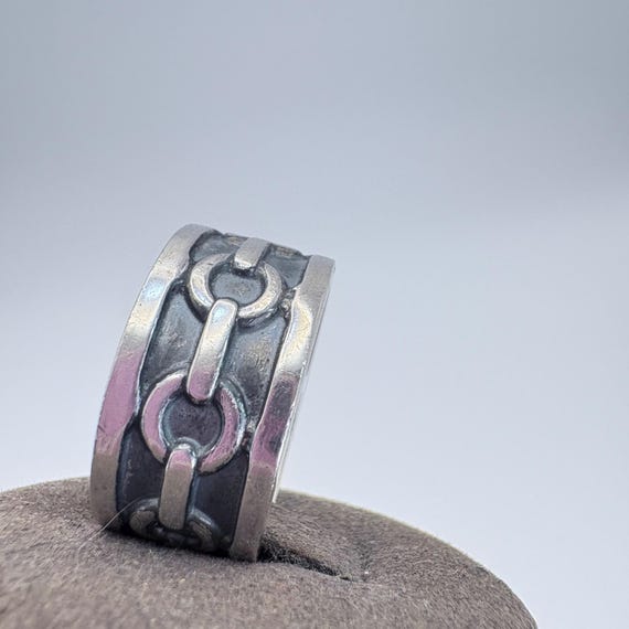 VTG Solid Sterling Silver 925 Interlocking Design… - image 4