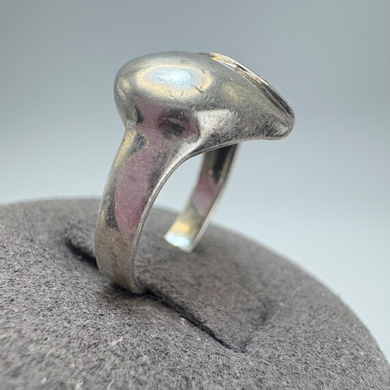 Marcasite Heart Statement Ring VTG Solid Sterling… - image 2