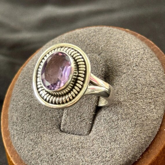 VTG Amethyst Ring Statement Boho Southwestern Rop… - image 3