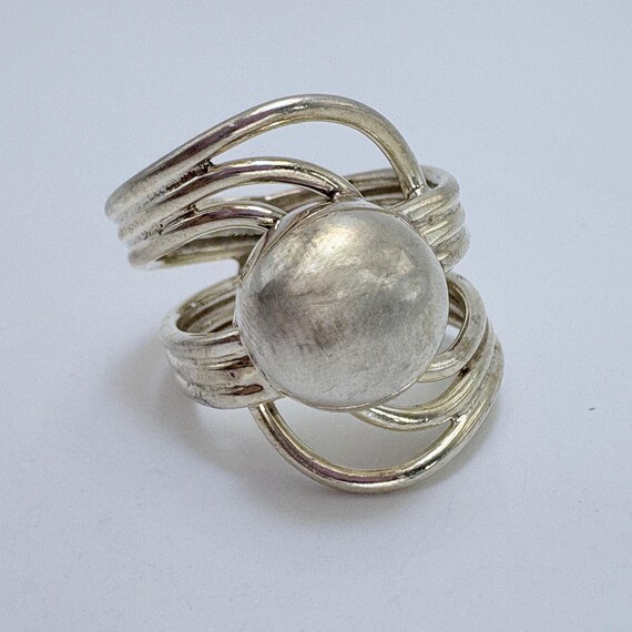 VTG Solid Sterling Silver 925 Interlocking Wrap D… - image 5