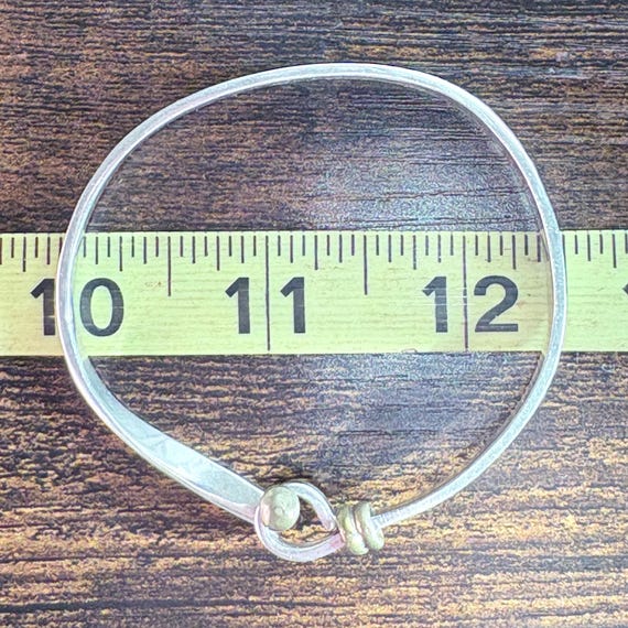VTG Two Tone Solid Sterling Silver 925 Hook Bangl… - image 10
