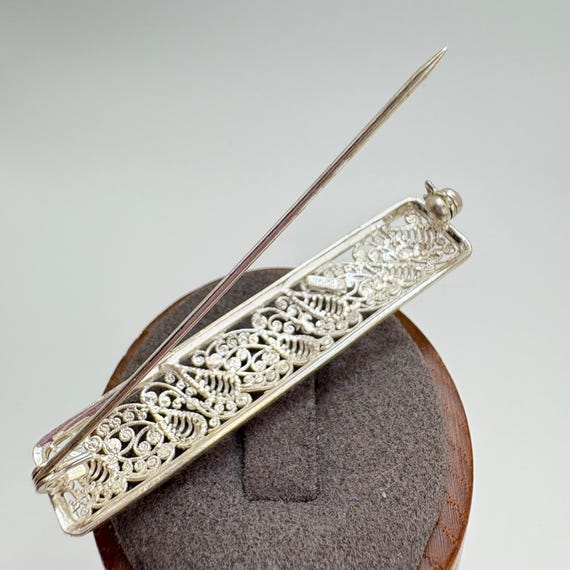 Germany Scroll Design Bar Pin Rectangle Signed VT… - image 4