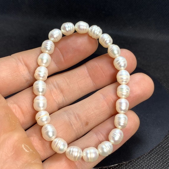 Cultured Freshwater Pearl Bracelet Elastic No Cla… - image 5