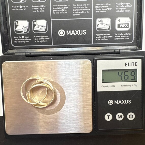 VTG Solid Sterling Silver 925 Interlocking Bands … - image 9