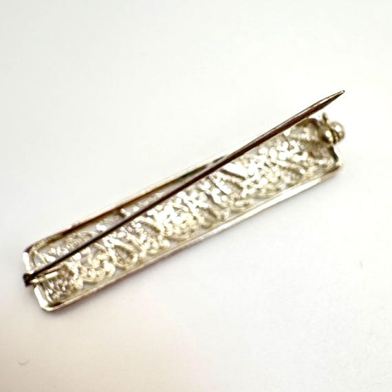 Germany Scroll Design Bar Pin Rectangle Signed VT… - image 11
