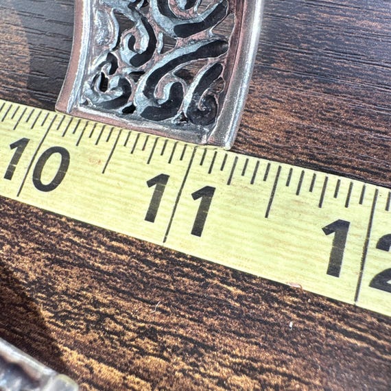 Openwork Scroll Design Beaded Border Cuff Bracele… - image 9