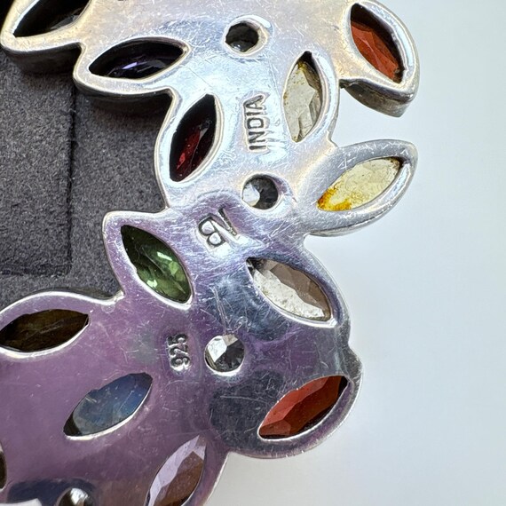 VTG Solid Sterling Silver 925 Multi-Gemstone Circ… - image 8