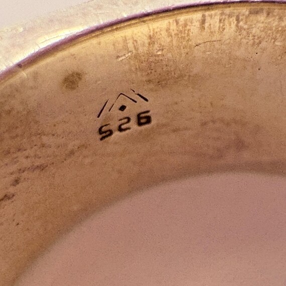 Scroll Design Squared Band VTG Solid Sterling Sil… - image 7