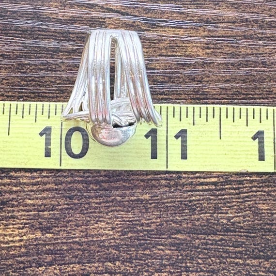 Interlocking Wrap Design Band VTG Solid Sterling … - image 7