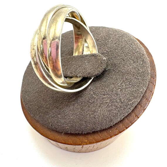 VTG Solid Sterling Silver 925 Interlocking Bands … - image 2