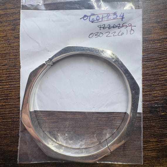 VTG Solid Sterling Silver 925 Octagonal Hinged Ba… - image 10