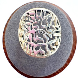 VTG Sterling Silver 925 Pierced Scroll Design Statement Ring Size 6