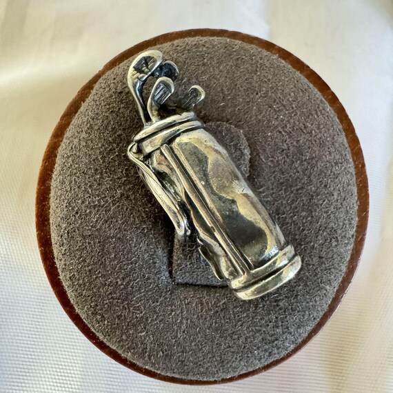 Solid Sterling Silver 925 Three Dimensional Golf … - image 1