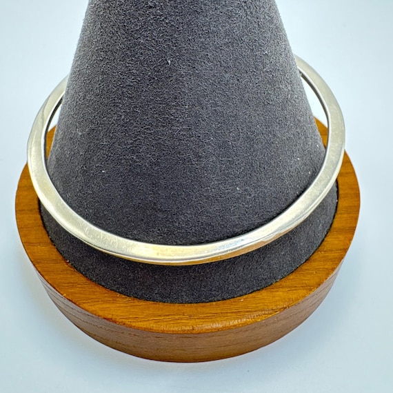 VTG Solid Sterling Silver 925 Squared Bangle Brac… - image 1