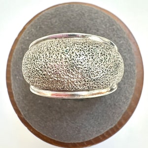VTG Sterling Silver 925 Textured Dome Ring Tapered Ridged Design Ring Size 8.5