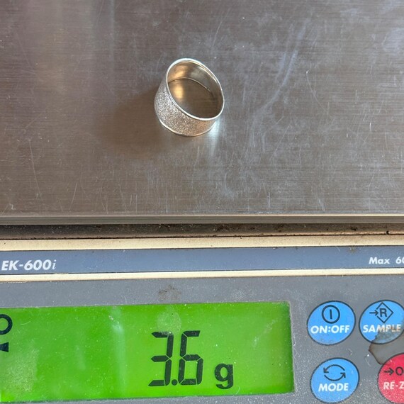 VTG Solid Sterling Silver 925 Rough Textured Tape… - image 8