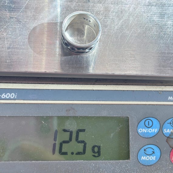 VTG Solid Sterling Silver 925 Interlocking Design… - image 9