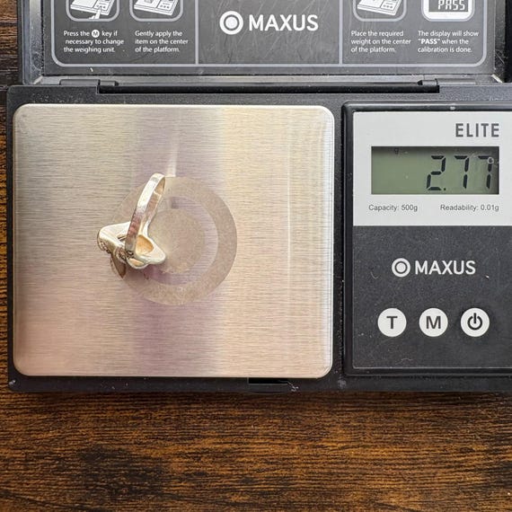 Marcasite Freeform Statement Ring VTG Solid Sterl… - image 10