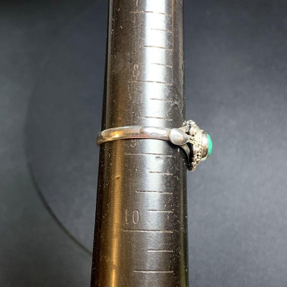 Malachite Beaded Scroll Design Statement Ring Ste… - image 8