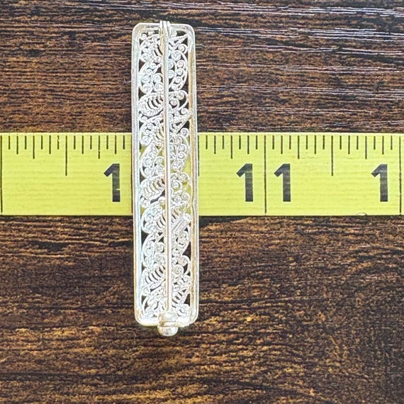 Germany Scroll Design Bar Pin Rectangle Signed VT… - image 5