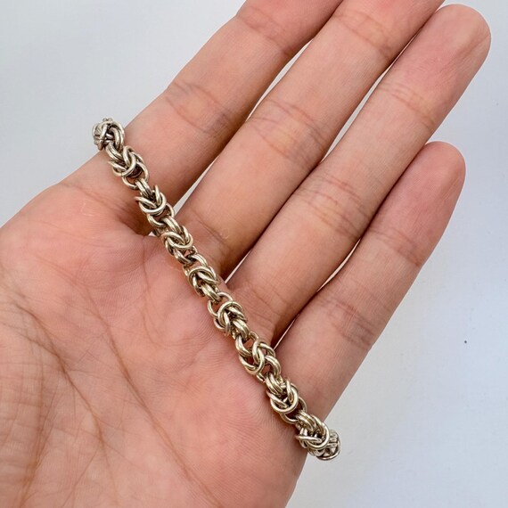 Interlocking Link Chain Bracelet Toggle Clasp Ste… - image 7