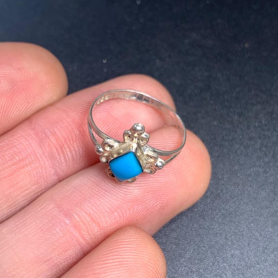 Composite Turquoise Scroll Statement Ring Solid S… - image 7