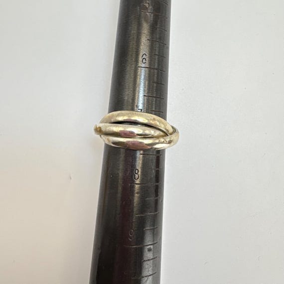 VTG Solid Sterling Silver 925 Interlocking Bands … - image 7