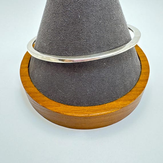 VTG Solid Sterling Silver 925 Squared Bangle Brac… - image 3