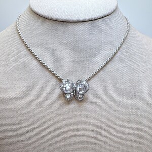 Sterling Silver 925 Cubic Zirconia Butterfly Pendant Necklace Size 18&quot; Length