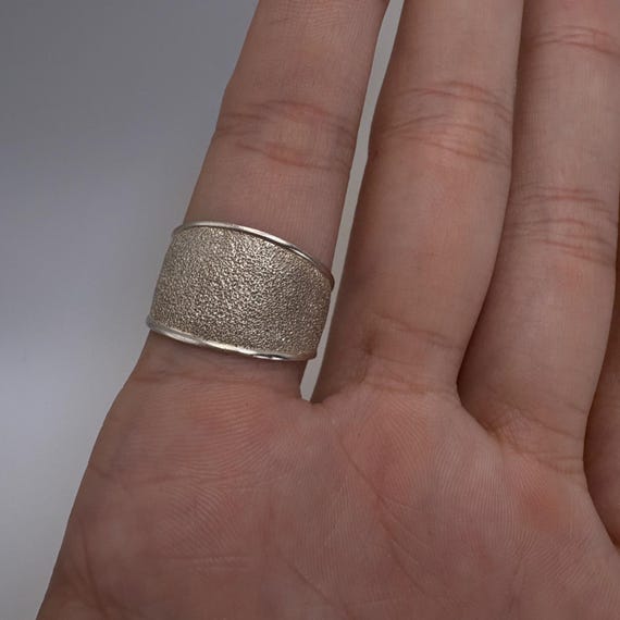 VTG Solid Sterling Silver 925 Rough Textured Tape… - image 6