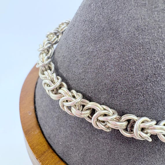 Interlocking Link Chain Bracelet Toggle Clasp Ste… - image 4