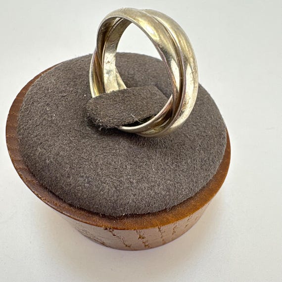 VTG Solid Sterling Silver 925 Interlocking Bands … - image 4