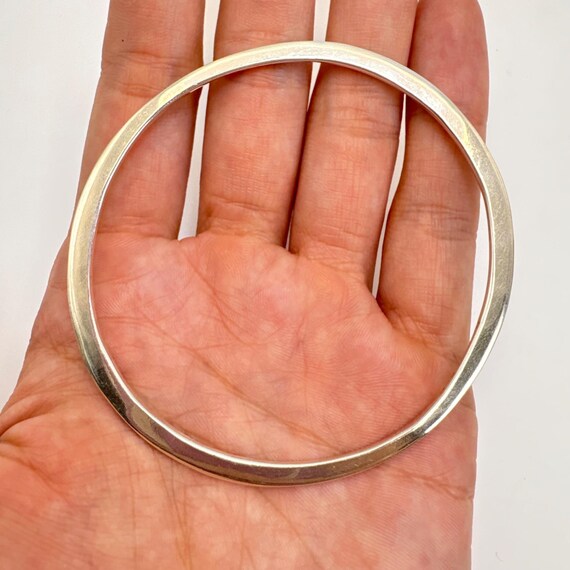 VTG Solid Sterling Silver 925 Squared Bangle Brac… - image 6