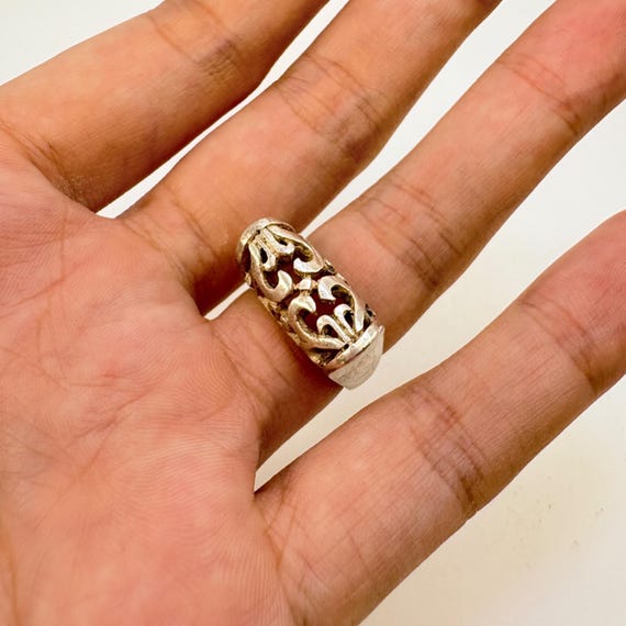 VTG Solid Sterling Silver 925 Openwork Scroll Des… - image 4