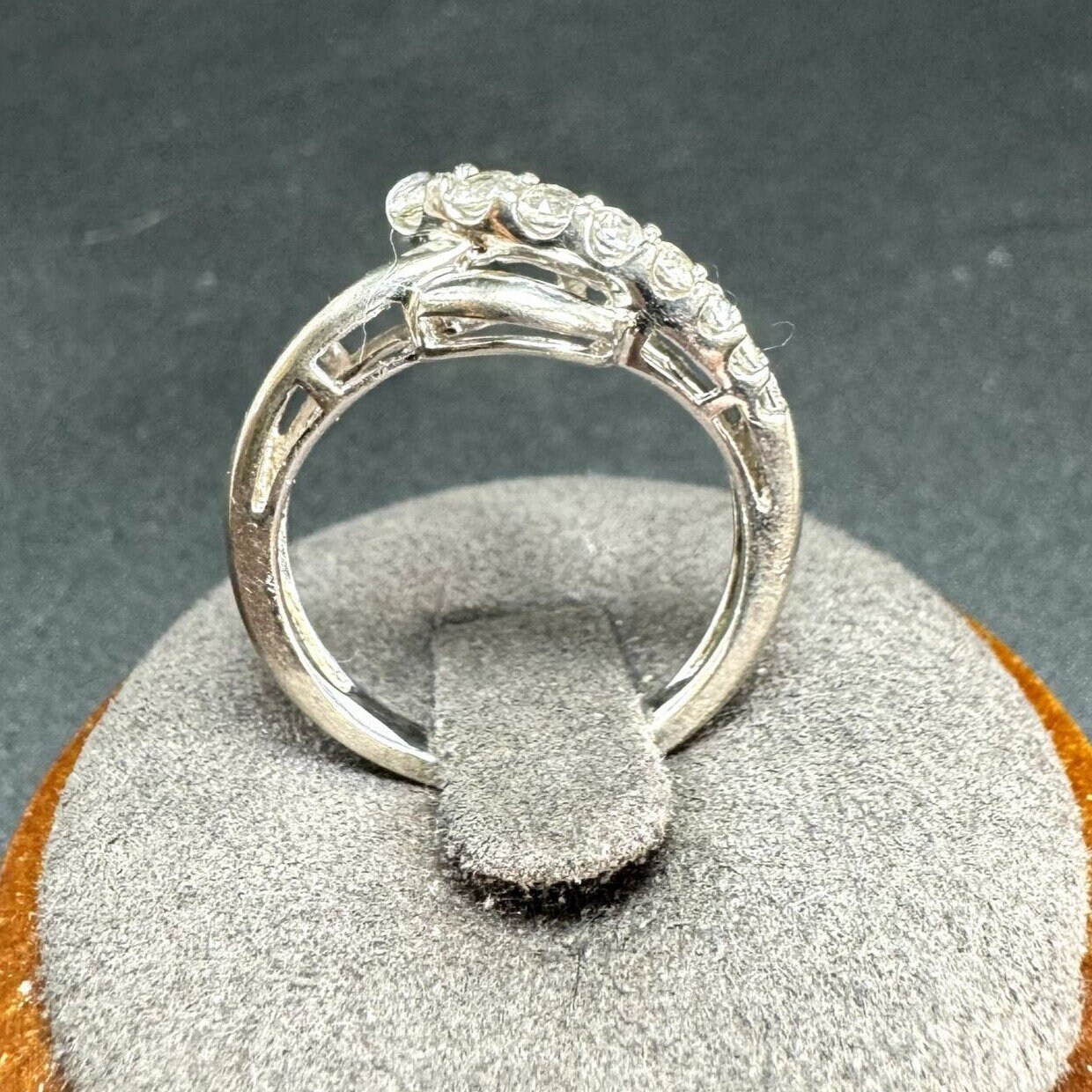 silver925 bizarre scroll zirconia RING