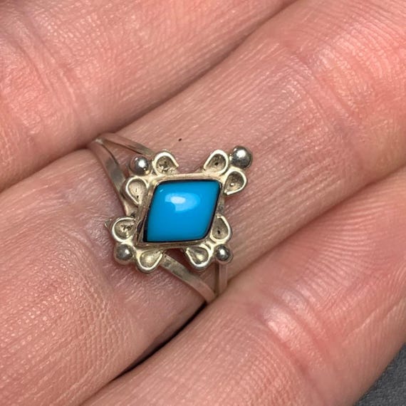 Composite Turquoise Scroll Statement Ring Solid S… - image 5