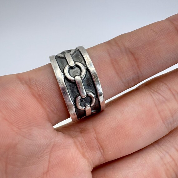 VTG Solid Sterling Silver 925 Interlocking Design… - image 6