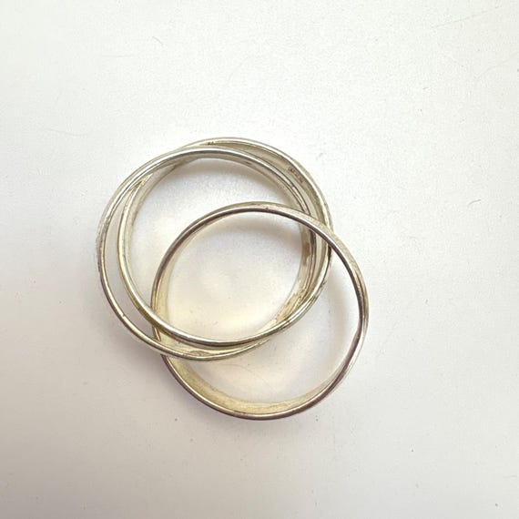 VTG Solid Sterling Silver 925 Interlocking Bands … - image 5