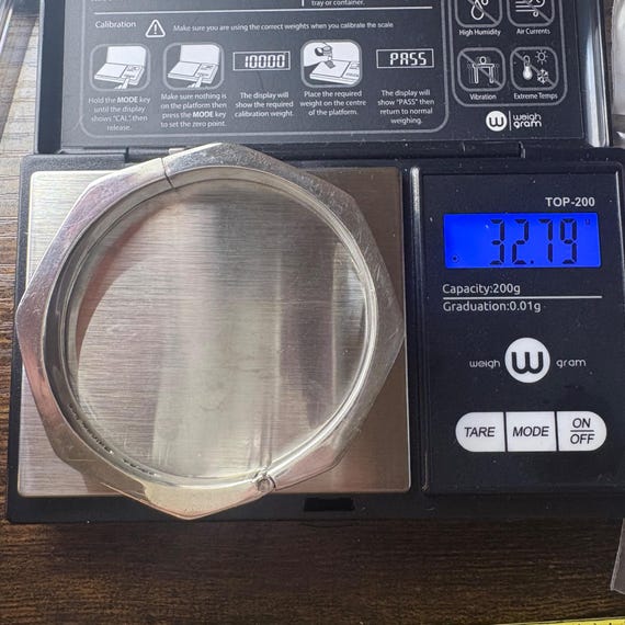 VTG Solid Sterling Silver 925 Octagonal Hinged Ba… - image 8