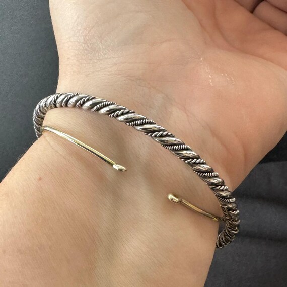 Solid Sterling Silver Double Twist Design Cable B… - image 6