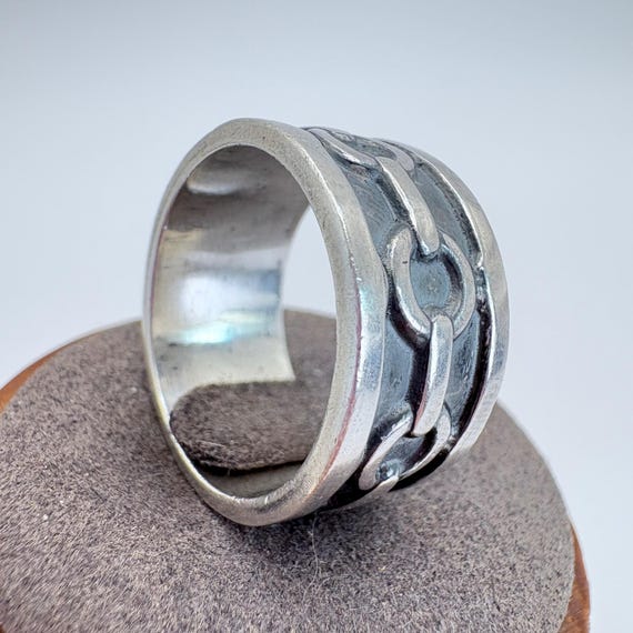 VTG Solid Sterling Silver 925 Interlocking Design… - image 3