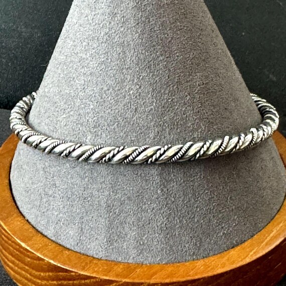Solid Sterling Silver Double Twist Design Cable B… - image 2