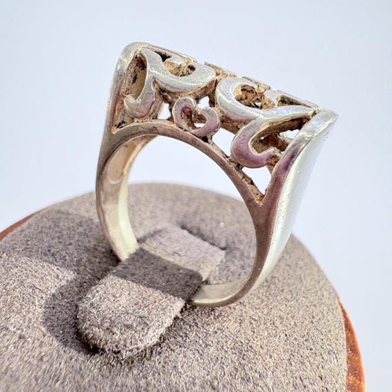 VTG Solid Sterling Silver 925 Openwork Scroll Des… - image 2