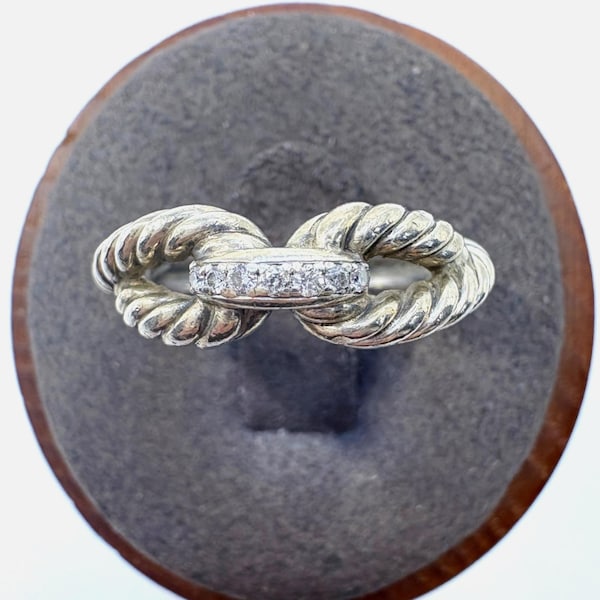 VTG David Yurman Cable Loop Diamond Band Ring Size 5.75