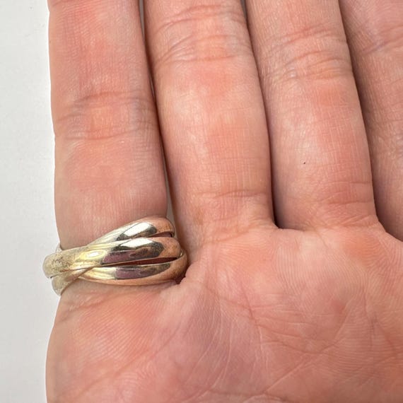 VTG Solid Sterling Silver 925 Interlocking Bands … - image 6