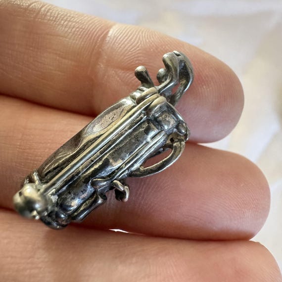 Solid Sterling Silver 925 Three Dimensional Golf … - image 4