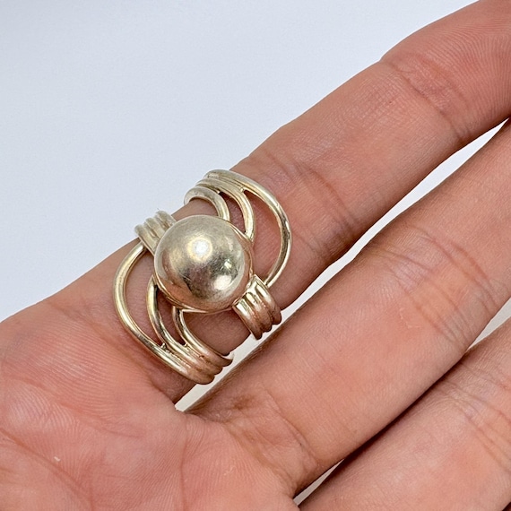 VTG Solid Sterling Silver 925 Interlocking Wrap D… - image 6