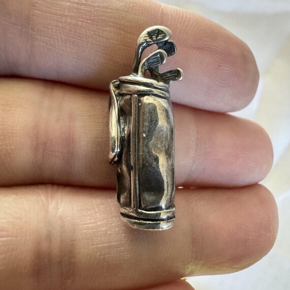 Solid Sterling Silver 925 Three Dimensional Golf … - image 2