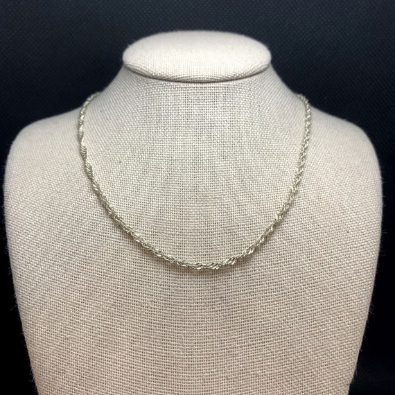 VTG Sterling Silver 925 Italy Twist Rope Chain Ne… - image 1