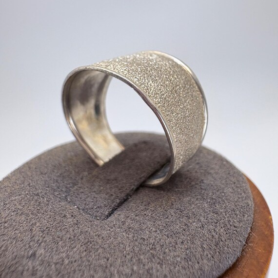 VTG Solid Sterling Silver 925 Rough Textured Tape… - image 4